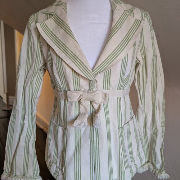 vintage nanette lepore green stripe bow blazer ASO paige matthews charmed (4) - Picture 7 of 9